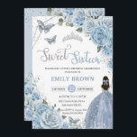 Baby Blue Floral Butterflies Princess Sweet 16 Einladung<br><div class="desc">Personalisieren Sie diese schöne,  süße 16 Geburtstagsfeier-Einladung mit eigener Formulierung einfach und schnell,  einfach auf den Knopf Anpassen,  um den Stil und die Platzierung des Textes weiter zu ordnen und zu formatieren. Passende Artikel im Shop erhältlich! c) Das glückliche Cat Studio</div>