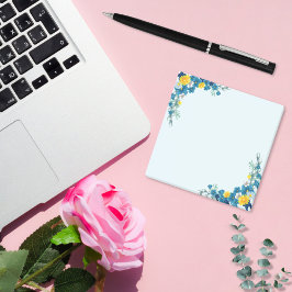 Baby Blue Floral Dream Post-it Klebezettel