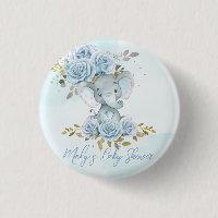 Baby Blue Floral Niedlich Elephant Boy Baby Dusche