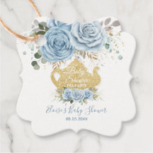 Baby Blue Floral Tee Party Babydusche Vielen Dank