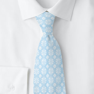 Baby Blue Geometrisch Blumig Krawatte