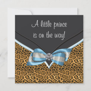 Baby Blue Gepard Prinz Baby Shower Einladung