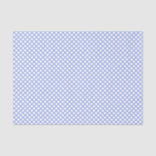 Baby Blue Gingham Pattern Seidenpapier (Vorderseite)