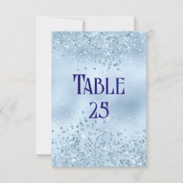 Baby Blue Glitzer and Foil Wedding Tischnummer