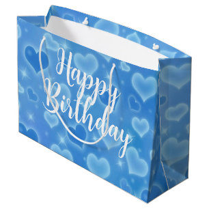 Baby Blue Happy Birthday Große Geschenktasche Geschenktüte