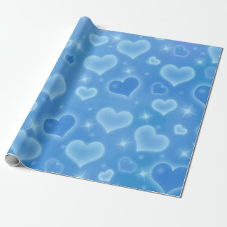 Baby Blue Heart Packpapier