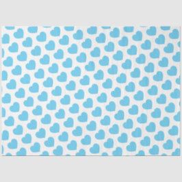 Baby Blue Hearts Modern Sweet Love Notes Fun Seidenpapier
