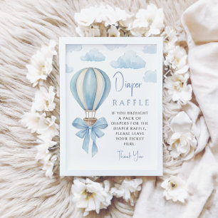 Baby Blue Heißluftballon-Windel-Raffle Jungen-Show Einladung