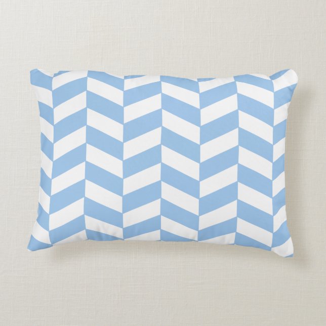 Baby Blue Herringbone Dekokissen (Rückseite)