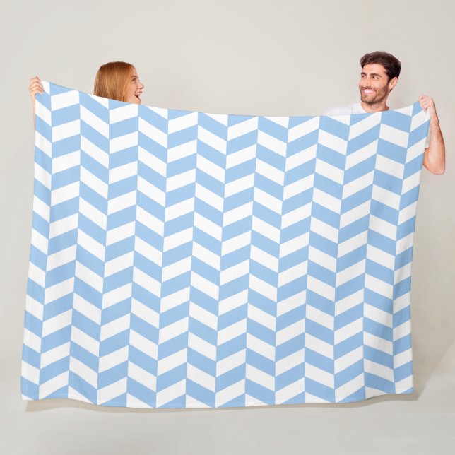 Baby Blue Herringbone Fleecedecke (Beispiel)