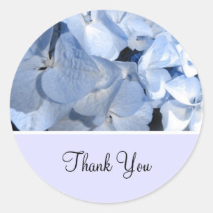 Baby Blue Hydrangea Thank You Runder Aufkleber