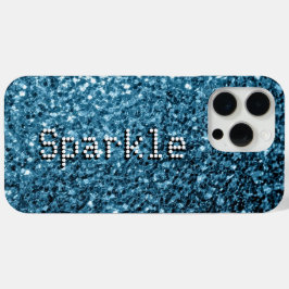 Baby Blue Imitats Glitzer Glitzern Ihr Text Case-Mate iPhone Hülle