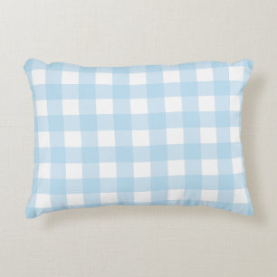 Baby Blue Kariert Dekokissen