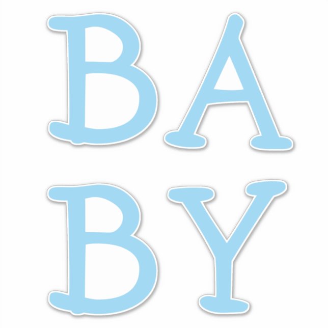 Baby Blue Kinderzimmer Custom Cut Vinyl Sticker (Vorderseite)