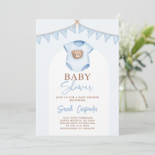Baby Blue Kleidung Baby Shower Boy Einladung
