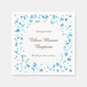 Baby Blue Konfetti Taufe Namensgebung Serviette