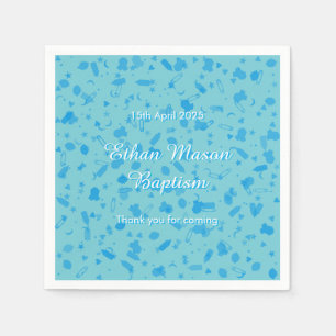 Baby Blue Konfetti Taufe Namensgebung Serviette