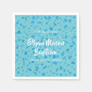 Baby Blue Konfetti Taufe Namensgebung Serviette
