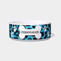 Baby Blue Leopard Animal Print Bowl