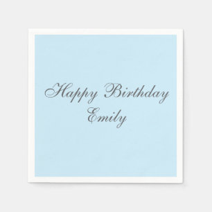 Baby Blue Minimalistische Geburtstags- Servietten