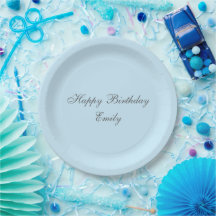 Baby Blue Minimalistische Geburtstagsfeier Papierp