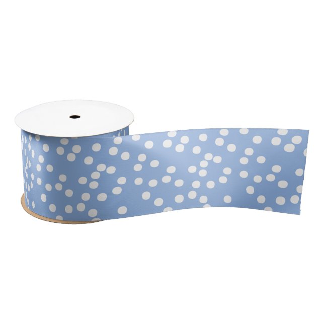 Baby Blue mit White Punkts Anpassbare Farbe Satinband (Spule)