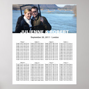 Baby Blue Modern Foto Hochzeitskarte Poster