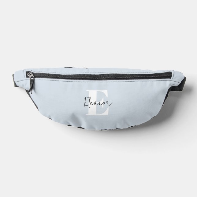 Baby Blue Modern Minimalistisch Mit Monogramm Bauchtasche (Ablage )