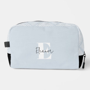 Baby Blue Modern Minimalistisch Mit Monogramm Waschbeutel