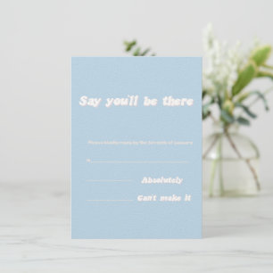 Baby Blue Modern Wedding Card Begleitkarte