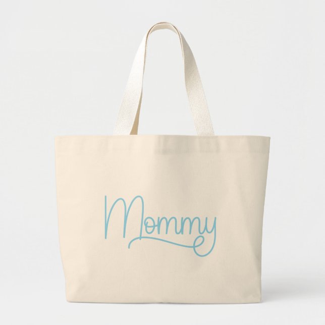Baby Blue Monoline Mommy Jumbo Stoffbeutel (Vorne)