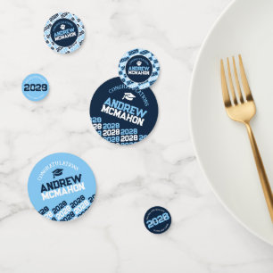 Baby Blue & Navy Pawprint Personalisiertes Party Konfetti