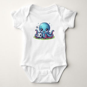 Baby Blue Octopus Football Player Strampler
