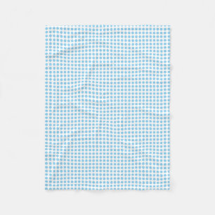Baby Blue on White Small Horizontal Polka Dots Fleecedecke