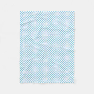 Baby Blue on White Small Size Polka Fleece Blanket