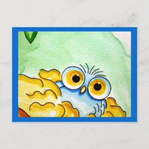 BABY BLUE OWL 1 POSTCARD POSTKARTE