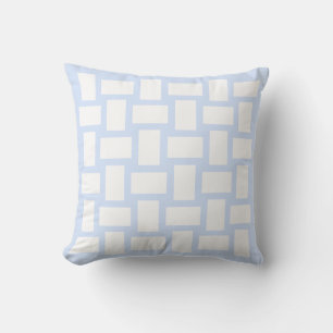 Baby Blue Pastell- und Weißgewebe-Design Kissen