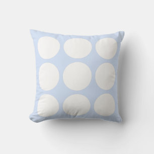 Baby Blue Pastell & Weiß abstraktes Kreisdesign Kissen