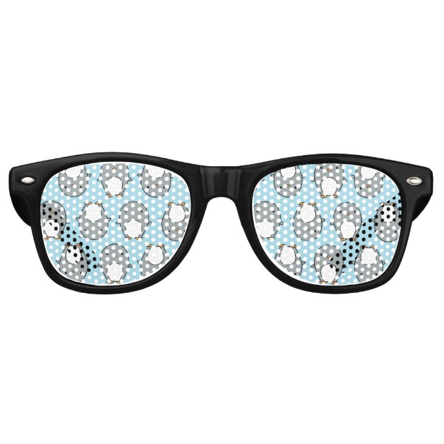 Baby Blue Pinguin Pattern Partybrille (Vorderseite)
