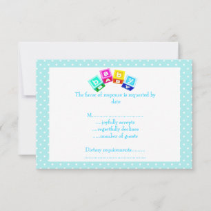 Baby Blue Polak Punktblöcke RSVP Karte