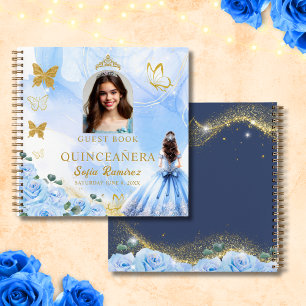 Baby Blue Princess Photo Quinceañera Livre d'or