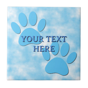 Baby Blue Puppy Paw druckt benutzerdefinierten Tex Fliese