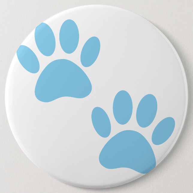 Baby Blue Puppy Paw Prints Button (Vorderseite)
