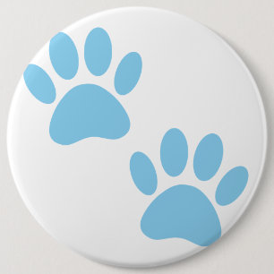 Baby Blue Puppy Paw Prints Button