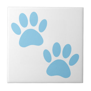 Baby Blue Puppy Paw Prints Tile Fliese