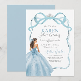 Baby Blue Quinceanera Invitation Einladung