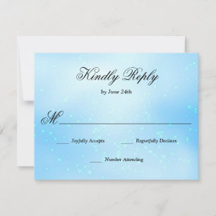 Baby Blue Quinceanera RSVP Karte