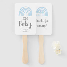 Baby Blue Rainbow Baby Dusche Handfächer