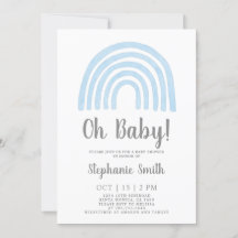Baby Blue Rainbow Baby Shower Boy Einladung