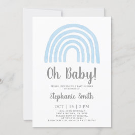 Baby Blue Rainbow Baby Shower Boy Einladung